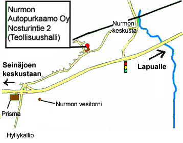Nurmon Autopurkaamon sijainti kartalla